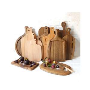 Planche à découper en bois massif de qualité supérieure pour couper les fruits, les légumes et la viande, planche à découper en bois rustique faite à la main pour accessoires de cuisine - Product Image 3