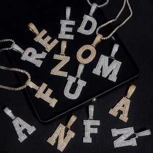 Collar con Colgante de Letra Personalizada de la A a la Z, Plata de Ley 925, Chapado en Oro, Diamante Cultivado en Laboratorio, Micro Pavé, Cadenas de Compromiso - Product Image 2