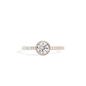 14k Gold plated Diamond Engagement Ring Round Brilliant Cut prong Setting floral Women's Band - Product Image 1