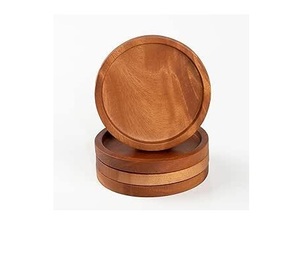 ชุดจานรองแก้วไม้ทำมือ 6 ชิ้น พร้อมที่วาง สำหรับเครื่องดื่มร้อนและเย็น ของขวัญที่สมบูรณ์แบบสำหรับบ้านและห้องครัว - Product Image 1