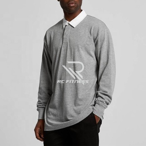 Polos de manga larga casuales de alta calidad, ropa de golf, logotipo personalizado, polo sencillo para hombre - Product Image 4