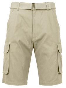 Pantalones cortos Cargo elásticos flexibles sólidos de algodón 100% para hombre con cinturón de secado rápido transpirable temporada de verano 2023 nuevo diseño personalizado - Product Image 5