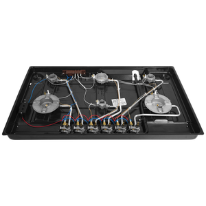 Table de cuisson à gaz encastrable professionnelle à 6 brûleurs en acier inoxydable avec fonction étanche, compatible GPL/GN, pour cuisines domestiques - Product Image 4