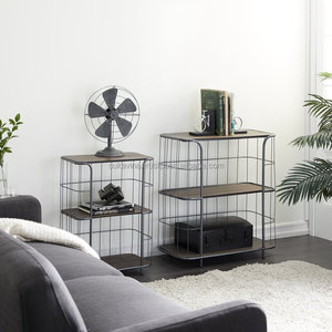 Librería Moderna de Malla Metálica Industrial con Estructura de Acero, Estante de Almacenamiento para Sala de Estar, Oficina en Casa y Muebles de Apartamento - Product Image 4