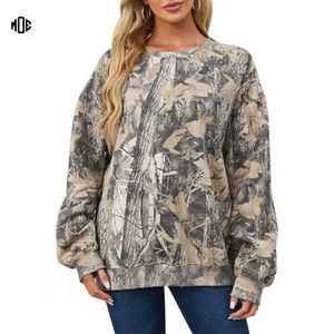 Sudadera con capucha de forro polar para mujer, OEM, con lavado ácido, camuflaje y estampado integral personalizado - Product Image 1