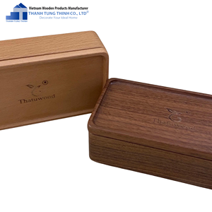 Thatuwood Wooden <b>Storage</b> Box Rectangle Minimalist Design Durable Wood Craft For Living Room Sundries Organizer - Product Image 6
