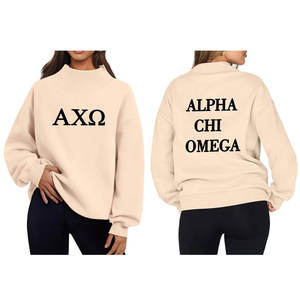 Sweat-shirt d'hiver réversible vintage pour femme avec logo personnalisé, col montant, grande taille, de haute qualité, avec badge Alpha Delta Pi, vente en gros - Product Image 1