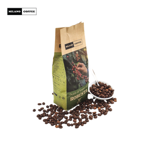 Private Label Milano <b>Coffee</b> 250g Pure <b>Robusta</b> <b>Coffee</b> <b>Beans</b> Light Roast Strong Aroma Bold Flavor Specialty Full City+ Vietnam OEM - Product Image 2