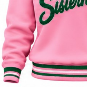 Pink Sisterhood Women Crew Neck <b>Sweatshirt</b> Knitted Rib Trim <b>Heart</b> Letter Graphic Long Sleeve Casual Pullover Custom Ladies Top - Product Image 3