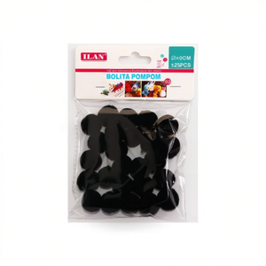 Ilan Bolita Pompom 2.0 Cm Nero 25Pz Decorazioni Artigianali - Product Image 1