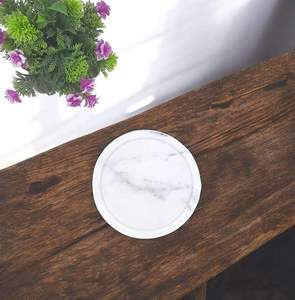 Premium Marble Serving Tray Food Grade Snack Plate for Coffee <b>Table</b> And <b>Dining</b> At Best Price - Product Image 3