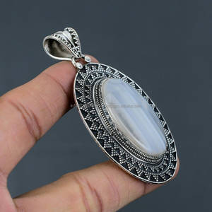 Colgante de Plata de Ley 925, piedra preciosa de ágata Botswana, colgante hecho a mano, colgante de diseñador, regalo para aniversario - Product Image 2