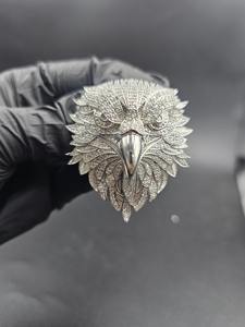 Colgante de águila personalizado, completamente cubierto de moissanita incolora, en plata 925, joyería hip hop con diamantes VVS personalizados de la India. - Product Image 2