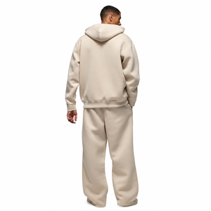 Sudadera con Capucha Beige para Hombre, Corte Regular, Felpa de Algodón, Color Sólido Informal, Diseño con Bolsillos, Ropa de Otoño - Product Image 3