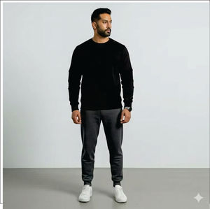 เสื้อสเวตเชิ้ตคอกลมแบบเรียบ ผู้ชาย สกรีนโลโก้ได้ ผลิตในปากีสถาน สไตล์ลำลอง ทรงโอเวอร์ไซส์ - Product Image 4