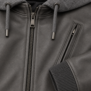 Chaqueta Impermeable con Capucha de Cuero Genuino STITCH MASTER PRO INDUSTRIES para Hombre, Chaqueta de Motociclista, Abrigo Personalizado de Moda Vintage - Product Image 5