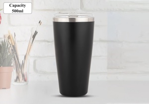 Vaso de Vino Moderno de Acero Inoxidable de 300 ml con Tapa, Aislamiento al Vacío de Doble Pared, Antiderrames, sin Tallo, para Viajes, Oficina, Fiestas - Product Image 4
