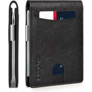 Men's Minimalist 11 Card Holder RFID Blocking <b>Small</b> Leather Bifold Money Clip Slim Wallet with Front Pocket <b>Gift</b> <b>Box</b> Included - Product Image 1