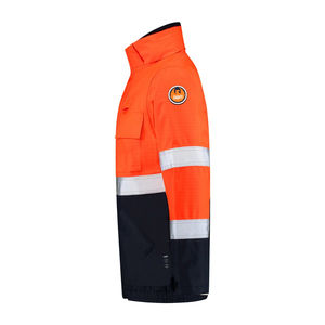 <b>Orange</b> <b>Hi</b> <b>Vis</b> Polyester Reflective Safety <b>Jacket</b> Custom Logo Zipper Workwear High Visibility Fluorescent <b>jacket</b> Bomber Style - Product Image 3