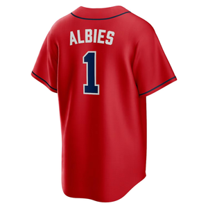 Camiseta de Béisbol para Hombre, Roja, Sublimada, Manga Corta, Transpirable, con Nombre del Equipo Impreso, Corte Regular, para Adultos, Todas las Temporadas - Product Image 3