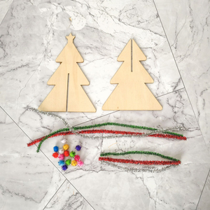 Décorations de Noël DIY en gros pour la maternelle : Mini sapins en bois à peindre, ornements cadeaux faits à la main pour enfants - Product Image 6