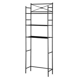 Scaffale Moderno a 3 Ripiani in Metallo Nero da Posizionare Sopra il WC, Salvaspazio per Bagno e Doccia - Product Image 2
