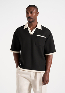 Men's Woven Waffle Cotton for Shirt with Pocket Short Sleeve Solid Black Casual Style Custom Logo Durable All Sizes Available - Product Image 4