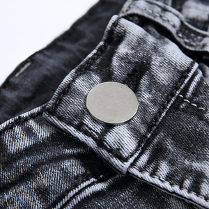 Jeans en denim slim pour hommes, coupe classique, délavage foncé, coton extensible, confortables, pantalons décontractés et tendance, vente en gros - Product Image 6