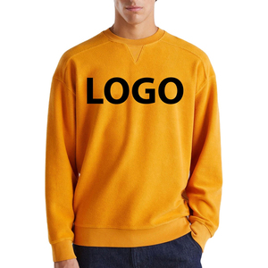 Sudaderas de Cuello Redondo Lisas 100% Algodón, Sudaderas con Logotipo Personalizado Estampado, Sudaderas Amarillas Extra Grandes de Manga Larga para Hombre - Product Image 2
