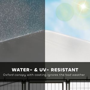 Recinto per Cani da Esterno 3x3x1,8m con Copertura Girevole a 360 Gradi, Impermeabile e Resistente ai Raggi UV, con Ciotole e Mangiatoie per Animali Domestici - Product Image 4