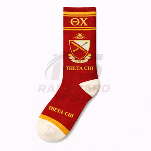 Chaussettes personnalisées avec lettres grecques colorées pour la promotion et l'image de marque des fraternités - Product Image 1