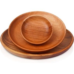 Vaisselle pour usage quotidien, maison, hôtel, restaurant haut de gamme, service de plats et d'assiettes en bois naturel, ensemble de vaisselle en bois, sans danger pour les aliments, pour la salle à manger - Product Image 6