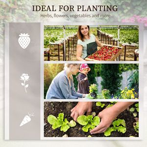 Ensemble de 5 grands bacs à légumes surélevés en acier gris 8x8x1 pied pour l'extérieur, pour légumes, fleurs, herbes et plantes - Product Image 6