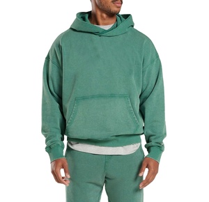 OEM Acid Wash Surdimensionné Distressed Pullover Heavyweight Meilleure Qualité Sweat à capuche zippé pour hommes - Product Image 3