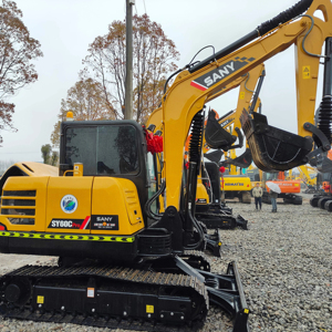 Offre Spéciale – Mini-Excavatrice Hydraulique sur Chenilles SANY SY60C d'Occasion, Modèle 2020, Capacité de Godet 0,23 m³, Idéale pour la Construction, l'Agriculture et les Exploitations Agricoles - Product Image 1