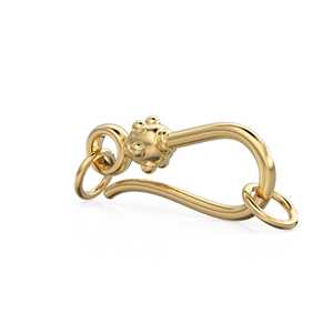 Fermoir en or massif 18 carats, crochet tribal géant de 20 mm, fait main, style ancien, pour la fabrication de colliers et de bijoux - Product Image 5