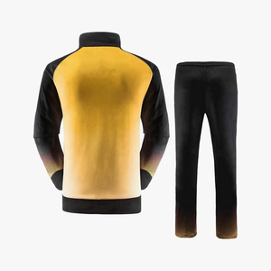 Ensemble de jogging homme en molleton uni à prix abordable, 65 % polyester 35 % coton, avec cordon de serrage, coupe décontractée moderne, coupe-vent, deux pièces - Product Image 2
