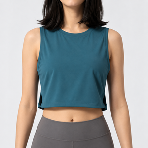Women Knitted Short Crop <b>Tank</b> <b>Tops</b> Sleeveless <b>Racerback</b> Breathable Eco-Friendly Front Workout Gym Yoga Fitness Training Private - Product Image 1