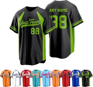 Camiseta de béisbol personalizada GRACE WELL, negra y verde, sublimada, con nombre personalizado, número 88, unisex, para adultos, manga corta, que absorbe la humedad - Product Image 2