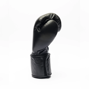 Gants de boxe en cuir noir à doigts entiers avec fermeture à lacets au poignet pour adultes - Product Image 6