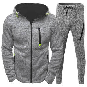 Ensemble de survêtement à capuche pour homme, veste blanche à fermeture éclair, pantalon noir, couleur unie, vêtements décontractés, respirant, manches longues, style automne - Product Image 5