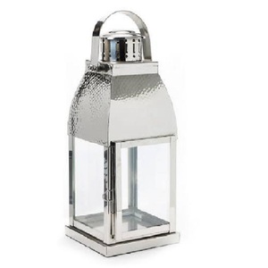 Farol Clásico de Metal Plateado con Elegante Diseño de Marco Cruzado, Construcción Duradera, Resistente al Calor, Hecho a Mano, Decoración Navideña para el Hogar y el Patio - Product Image 2