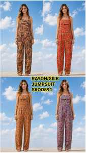 Nouvelle combinaison-sari en soie florale vintage de créateur pour femme, écologique, taille haute, longueur ras du sol, respirante, style indo-occidental - Product Image 3