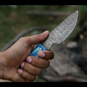 Couteau d'extérieur en acier Damas avec manche en bois pour le camping et la chasse, prix d'usine, commandes en gros et étiquette privée - Product Image 3