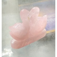 Vente en gros de sculptures de canards en quartz rose naturel, figurine de mascotte Feng Shui en pierre précieuse, toucher réel, décoration d'intérieur, cadeau d'affaires
