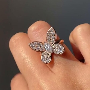 แหวนเพชรทรงมาร์คีส์และทรงกลม 1.01 กะรัต ผลิตในห้องปฏิบัติการ ดีไซน์รูปผีเสื้อ สำหรับผู้หญิง ทองคำแท้ 14K รูปทรงแปลกตา ของขวัญสำหรับคนรักในโอกาสพิเศษ - Product Image 6