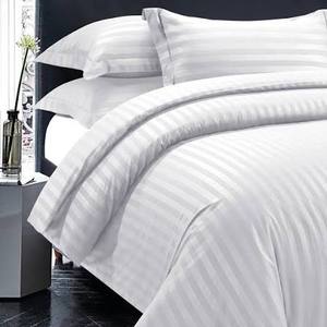 Juego de Sábanas de 4 Piezas, Tamaño Individual, Estilo Americano, con Rayas Blancas de Satén de 1 cm, 300 Hilos, para Hotel y Hogar - Product Image 3