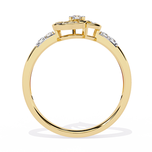 Anillo de oro macizo de 14k para mujer con diseño minimalista en forma de corazón y diamante de corte redondo, ideal para regalo, compromiso, aniversario, boda. - Product Image 3