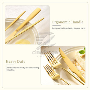 New Style Solid Color <b>Cutlery</b> <b>Set</b> In Stock Hot Sale <b>Cutlery</b> <b>Set</b> Quality Made <b>Gold</b> <b>Cutlery</b> <b>Set</b> - Product Image 3