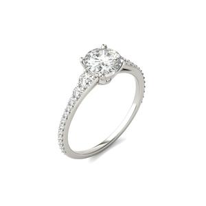 Bague de fiançailles classique en diamant de laboratoire 1,3 carat en or blanc 10K certifiée IGI avec micro-pavé, idéale pour mariage, fête ou demande en mariage - Product Image 4